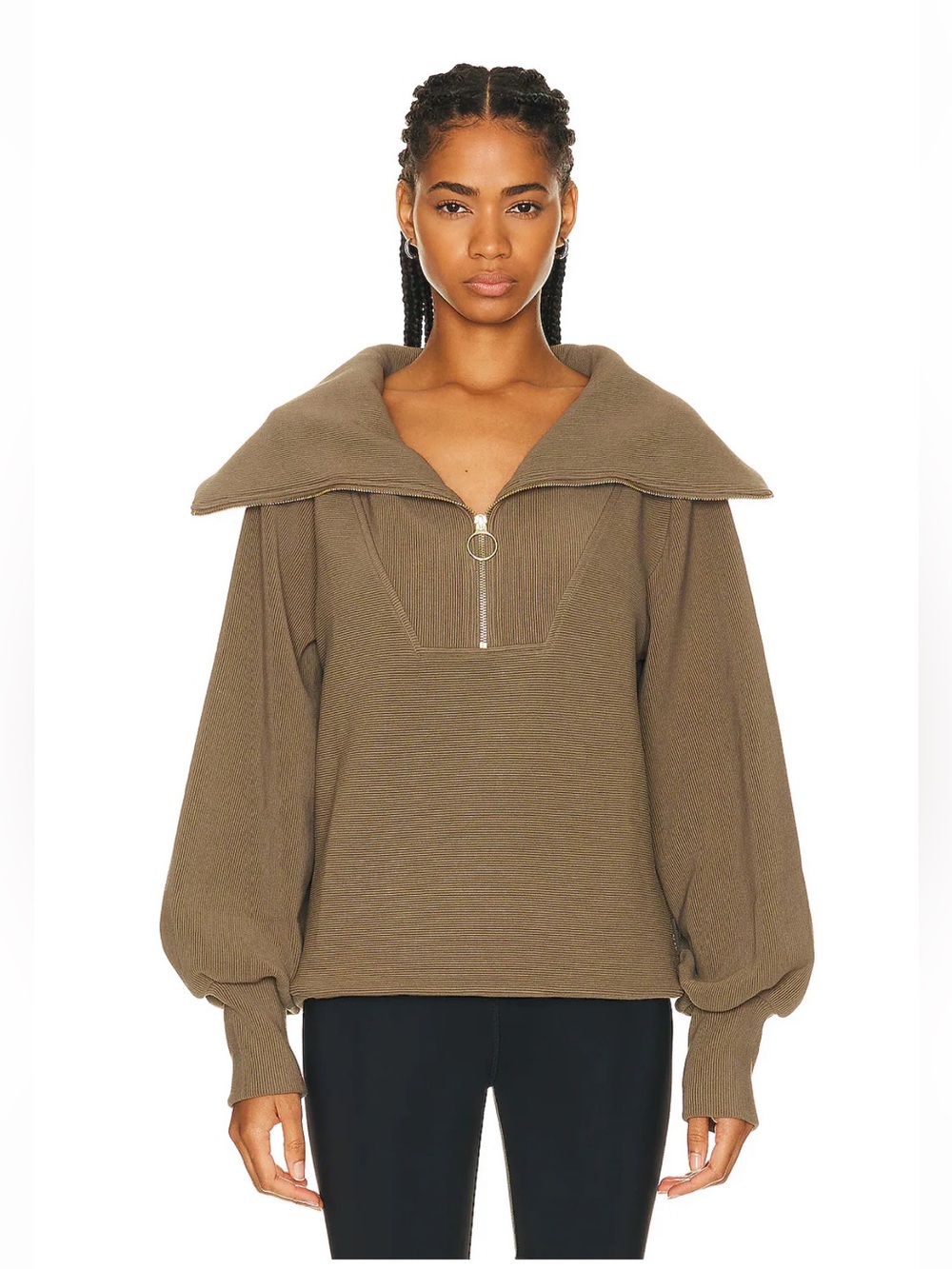Varley Vine Half-Zip Stone Olive
